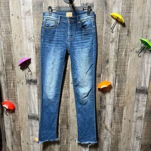 Driftwood Colette Embellished Raw Hem Skinny Jeans